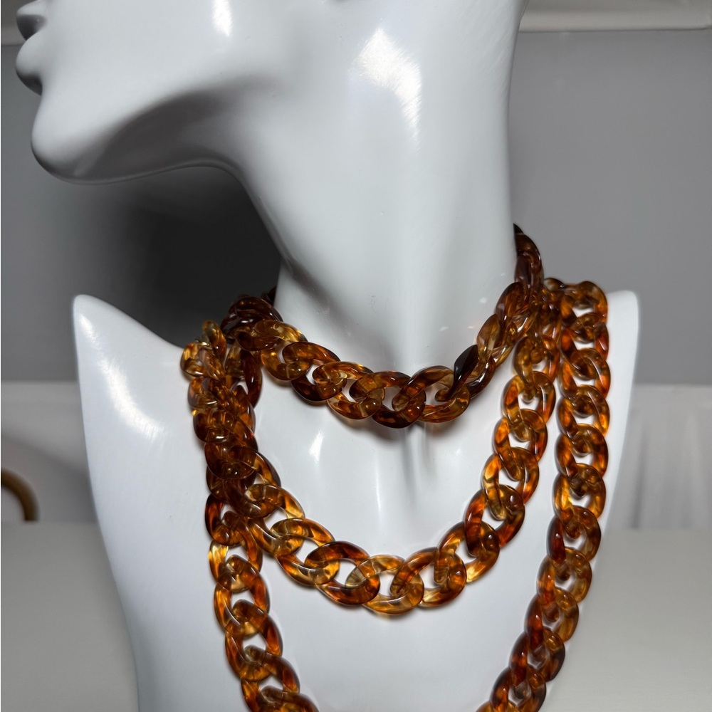 NEW Elegant Gold and Brown Chain straps or Necklace - Picture 3 of 4